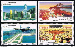 China PRC 2741-2744, MNH. Michel 2778-2781. Hong Kong, 1996. Bank Of China, Airport, - Neufs