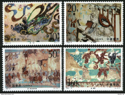 China PRC 2505-2508, MNH. Michel 2539-2542. Wall Paintings 1994. Flying Devata, - Neufs