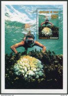 Chad 655 Sheet,MNH. Greenpeace-25th Ann. 1996. Diver, Coral. - Tchad (1960-...)