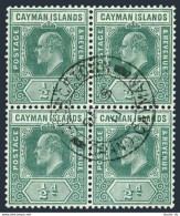 Cayman 21 Block/4,used.Michel 21. King Edward VII,1907. - Cayman (Isole)