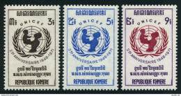 Cambodia 269-271, MNH. Michel 312-314. UNICEF, 25th Ann. 1971. - Cambodge