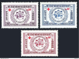 Cambodia B8-B10, MNH. Michel 95-97. Red Cross 1959. Children Of The World. - Camboya