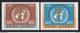 Peru C244-C245, MNH. Michel 730-731. WHO, 20 Ann.1969. Emblem.  - Perù