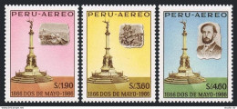 Peru C200-C202, MNH. Mi 666-668. Peru's Naval Victory At Callao. Monument. 1966. - Perù