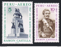 Peru C236-C237, MNH. Michel 720-721. Ramon Castilla, President, 1969. Monument. - Perú