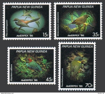 Papua New Guinea 645-648, MNH. Michel 525-528. AMERIPEX-1986, Small Birds. - Papua Nuova Guinea