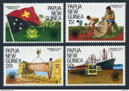 Papua New Guinea 580-583, MNH. Mi 459-462. Commonwealth Day 1983: Flag, Export. - Papua New Guinea