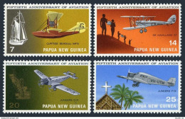 Papua New Guinea 348-351, MNH. Michel 223-226. Aviation In Papua,50,1972. Ships. - Papua New Guinea