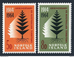 Norfolk 66-67, MNH. Mi 57-58. Norfolk As Australian Territory, 50th Ann. 1964. - Isola Norfolk