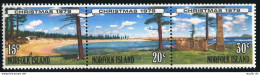 Norfolk 251-253b, 253a, MNH. Mi 234-236, Bl.3. Christmas 1979. Emily Bay Beach. - Norfolkinsel