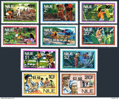 Niue 203-212, MNH. Mi 178-186. Shell, Banana, Fishing, Canoe. New Value, 1977. - Niue