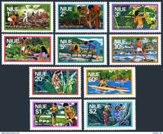 Niue 179-188, MNH. Mi 156-165. Works On Plantations; Shell Gathering, Fishing, - Niue