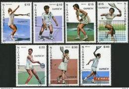 Nicaragua 1624-1630, CTO. Michel 2782-2788. CAPEX-1987. Tennis Players. - Nicaragua