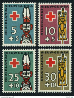 Neth New Guinea B15-B18, MNH. Mi 49-52. Red Cross, 1958. Ancestral Image, Bowl. - República De Guinea (1958-...)