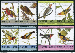 Nevis 407-414 Ab,pairs,MNH.Michel 252-259,268-275 Audubon's Birds 1985.Tanager, - St.Kitts Und Nevis ( 1983-...)