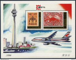 Mongolia 2247 Sheet,MNH.Mi Bl.256b. PhilEXPO CAPEX-1996.Stamps,Beaver,Plane. - Mongolei