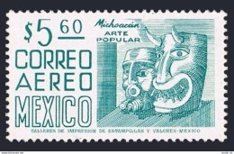 Mexico C450 Wmk 300,MNH.Michel 1452X. Michoacan, Masks, 1975. - Mexico