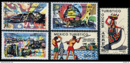Mexico C354-C358,MNH.Michel 1317-19,1395-96. Tourism:Pyramid,Teotihuacan,Dancer, - Messico