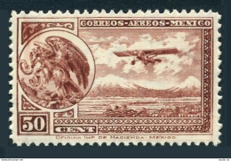 Mexico C16,MNH.Michel 611. Air Post 1934.Coat Of Arms,Eagle,Airplane. - México