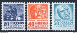 Mexico 946,948-949 Wmk 350,MNH. Puebla Cathedral,Stone Head,Carved Head,1963-64. - Messico