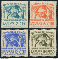 Mexico 806-809,MNH.Mi 887-890.National Literacy Campaign,1945.Removing Blindfold - Mexique