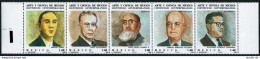 Mexico 1293-1297a Strip,MNH.Michel 1840-1844. Scientists 1982:Gamio,Garibay, - Mexiko