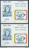 Mexico 1242,1242a WMK 300,MNH.Mi 1754X-1754Y. Mexican Stamps-125.Eagle,Horn,1981 - México