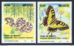 Mexico 1326-1327,MNH.Michel 1873-1874. Boa Constrictor Imperator;Machaon.1983. - Mexico