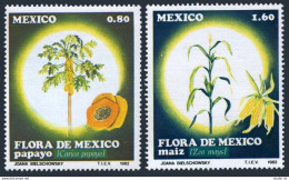 Mexico 1288-1289 Blocks/4,MNH.Michel 1835-1836. Papaya,Corn,1982. - Messico