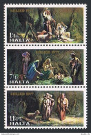 Malta B27-B29a Strip,MNH.Michel 559-561. Christmas 1977.Greche Figurine. - Malte