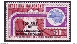 Malagasy C133,MNH.Michel 723. UPU-100,1974.Overprinted. - Madagascar (1960-...)