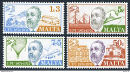 Malta 484-487,487a,MNH. UPU-100,1974.Heinrich Von Stephan.Coach,Train,Ships,Map. - Malte