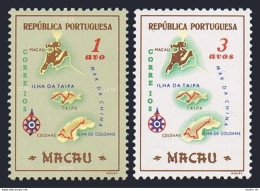 Macao 383-384,MNH.Michel 406-407. Map Of Colony,1953. - Nuovi