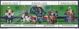 Libya 1165 Ac Strip,MNH.Michel 1269-1271. African Children's Day,1984.Khadafy, - Libye