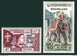 Laos B4-B5, MNH. Michel 103-104. World Refugee Year WRY-1960. Elephant. - Laos