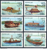 Laos 393-398,CTO.Michel 561-566. River Vessels,1982. - Laos