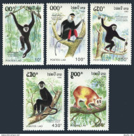 Laos 1098-1102,MNH.Michel 1337-1341. Apes 1992.Black Gibbon,Douc Langur,Loris. - Laos