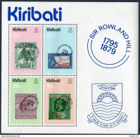 Kiribati 344a Sheet, MNH. Michel Bl.6. Sir Rowland Hill,1979. Sailing Boat,Tree. - Kiribati (1979-...)