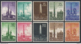 Vatican C35-C44, MNH. Michel 317-326. Obelisks, Rome,1959. St John Lateran, St Mary. - Airmail