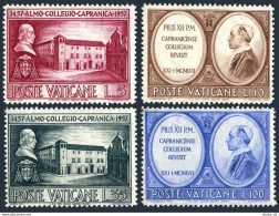 Vatican 223-226, MNH. Michel 270-273. Capranica College-500.1957. Pope Pius XII. - Unused Stamps