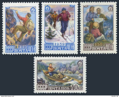 Russia 2200-2203,MNH.Michel 2226-2229. Sports-Travel 1959.Mountain Climber,Canoe - Ongebruikt