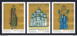 Vatican 813-815, MNH. Michel 946-948. Baptism Of The Rus' Of Kiev, Millennium, 1988. - Neufs