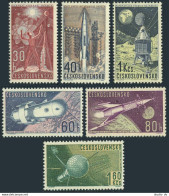 Czechoslovakia 1105-1110, MNH. Michel 1329-1334. Space Research, 1962. - Unused Stamps