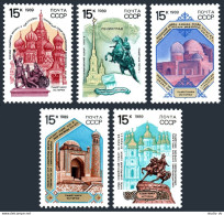 Russia 5827-5831,MNH.Michel 6014-6018.Monuments 1989.Cathedrals,Mausoleum,Mosque - Neufs
