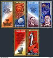 Russia 4925-4928, MNH. Mi 5056-5058, Bl.150. Yuri Gagarin Space Flight-20. 1981. - Unused Stamps