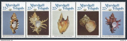 Marshall 65-69a Strip, MNH. Michel 35-39. Sea Shells 1985. Cymatium Lotorium, - Marshall Islands