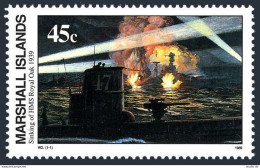 Marshall 240,MNH. Mi 245. WW II, Sinking Of The HMS Royal Oak, Oct.14,1939.1989. - Marshall Islands