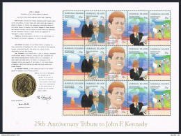 Marshall 200-204a Sheet, MNH. Michel 194-198. Tribute To John F. Kennedy, 1988. - Marshallinseln