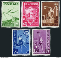 Bulgaria 352-356, MNH. Mi 360-364. Sport 1939. Gymnast,Discus,Dancer,Weight Lift - Ungebraucht