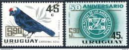 Uruguay C320-C321, MNH. Mi 1090-1091. New Value Surcharged, Birds 1967: Tanager. - Uruguay